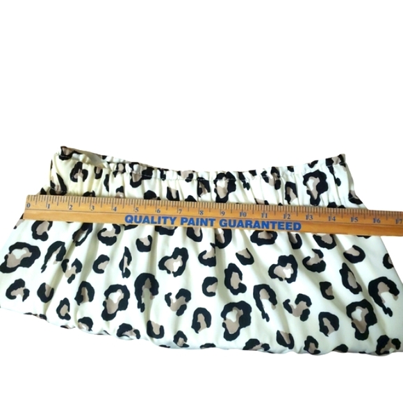 Vintage Dina Be Casual Skirt 100% Polyester Animal Print Ivory Size L - Picture 7 of 10